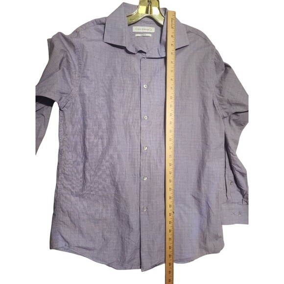 Calvin Klein & Co Men’s Dress Shirt M Lavender Long Sleeve 15-15.5 32/33 - Picture 3 of 7